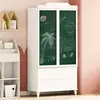 Image de vidaXL Armoire avec Tableau Noir avec tiroir Blanc 90 x 45 x 180 cm