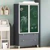 Image de vidaXL Armoire Tableau Noir avec porte Gris et blanc Bois d'ingÃ©nierie