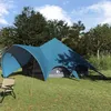 Image de Vidaxl Tente Tipi Avec Toit Avec Ãvent Bleu Et Gris 600 X 600 X 347 Cm