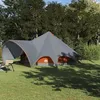 Image de Vidaxl Tente Tipi Avec Toit Gris Et Orange 600 X 600 X 347 Cm