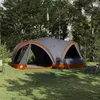 Image de Vidaxl Tente Familiale Avec Toit Gris Et Orange 460 X 430 X 214 Cm