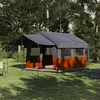 Image de Vidaxl Tente Familiale Avec Toit Gris Et Orange 324 X 255 X 230 Cm