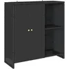 Image de vidaXL Armoire de rangement Noir 100x36x102 cm Rotin