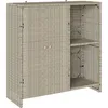 Image de vidaXL Armoire de rangement Gris clair 100 x 36 x 102 cm Rotin