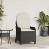 Image de Chaise Inclinable Vidaxl Avec Coussin En Poly Rotin Noir