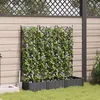 Image de JardiniÃ¨re Vidaxl Avec Treillis 3 Pcs Noir 120x40x125,5 Cm