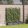 Image de JardiniÃ¨re Vidaxl Avec Trellis 3 Pcs Gris 120x40x125,5 Cm