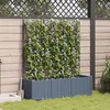 Image de JardiniÃ¨re Vidaxl Avec Treillis 3 Pcs Gris Clair 120x40x143 Cm