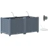 Image de Plantateurs de jardin vidaXL avec systÃ¨me d'irrigation d'eau 2 pcs Gris clair