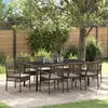 Image de Vidaxl Ensemble De Salle Ã Manger De Jardin 9 PiÃ¨ces En Poly Rattan Brun