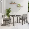Image de Ensemble De Salle Ã Manger De Jardin 3 PiÃ¨ces Avec Coussins Gris En Poly Rotin