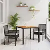 Image de Ensemble de salle Ã  manger vidaXL 3 piÃ¨ces Noir Bois Durable