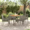 Image de vidaXL Set de salle Ã  manger de jardin 5 piÃ¨ces avec coussins gris en poly rattan