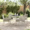 Image de Vidaxl Ensemble De Salle Ã Manger De Jardin 5 PiÃ¨ces En Poly Rattan Gris Clair