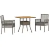 Image de Vidaxl Ensemble De Salle Ã Manger De Jardin 3 PiÃ¨ces Avec Coussins Gris Poly Rattan