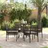 Image de Vidaxl Ensemble De Salle Ã Manger De Jardin De 5 PiÃ¨ces Marron Poly Rattan