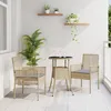 Image de vidaXL Ensemble de repas de jardin 3 piÃ¨ces en poly rattan beige