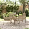 Image de Vidaxl Ensemble De Salle Ã Manger De Jardin 5 PiÃ¨ces Beige Poly Rattan