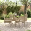 Image de Vidaxl Ensemble De Salle Ã Manger De Jardin 5 PiÃ¨ces Beige En Polyrotin