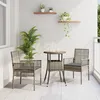 Image de Ensemble De Mobilier De Jardin Vidaxl 3 PiÃ¨ces Gris Rotin, MÃ©tal