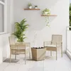 Image de Ensemble Bistro De Jardin 3 PiÃ¨ces Avec Coussins Beige En Poly Rattan