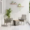 Image de Ensemble Bistro De Jardin 3 PiÃ¨ces Avec Coussins Gris En Poly Rattan