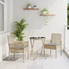 Image de Ensemble Bistro De Jardin 3 PiÃ¨ces Avec Coussins Beige En Poly Rattan