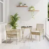 Image de Ensemble De Bistro De Jardin 3 PiÃ¨ces Avec Coussins Beige En Poly Rattan