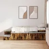 Image de vidaXL Cadre de lit de rangement ChÃªne fumÃ© Bois d'ingÃ©nierie 100 x 200 cm