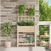 Image de JardiniÃ¨re Avec Treillis Et ÃtagÃ¨re Vidaxl 71x37x152 Cm En Bois Massif De Sapin