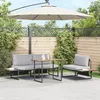 Image de Ensemble De Salle Ã Manger De Jardin 3 PiÃ¨ces Avec Coussins Gris Clair
