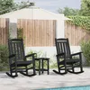 Image de Chaises BerÃ§antes De Jardin Vidaxl 2 Pcs Noir 70x92x107.5 Cm Hdpe, Chaise BerÃ§ante De Jardin Vidaxl Noir 70x92x108 Cm Hdpe