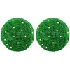 Image de vidaXL Boules de buis artificielles avec lumiÃ¨res LED 2 pcs vert 45 cm