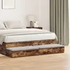 Image de Tiroirs De Lit Vidaxl ChÃªne FumÃ© 150x36,5x16,5 Cm En Bois D'ingÃ©nierie