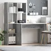 Image de vidaXL Bureau Sonoma gris 138.5 x 55 x 143 cm Bois d'ingÃ©nierie