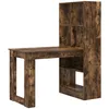 Image de Vidaxl Bureau Avec ÃtagÃ¨re Avec Stockage ChÃªne FumÃ© 122 X 67 X 145 Cm