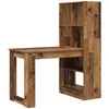 Image de Vidaxl Bureau Avec ÃtagÃ¨re Avec Stockage Bois Ancien 122 X 67 X 145 Cm