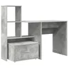 Image de vidaXL Bureau Gris bÃ©ton 131,5 x 50 x 106,5 cm Bois d'ingÃ©nierie