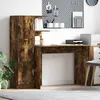 Image de Vidaxl Bureau Avec Rangement ChÃªne FumÃ© Bois D'ingÃ©nierie
