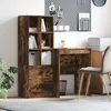 Image de Vidaxl Bureau Avec Rangement ChÃªne FumÃ© Bois D'ingÃ©nierie