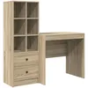 Image de Bureau Vidaxl Avec Rangement En ChÃªne Sonoma En Bois D'ingÃ©nierie, Bureau Vidaxl ChÃªne Sonoma 80x50x76 Cm Bois D'ingÃ©nierie