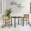 Image de Chaises De Jardin Empilables Vidaxl Avec Coussins, 2 PiÃ¨ces, Noires En Poly Rotin