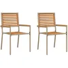 Image de Chaises De Jardin Empilables Vidaxl Avec Coussins (2 Pcs) - Beige En Poly Rattan