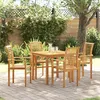 Image de Vidaxl Chaise De Jardin Empilable 4 Pcs En Bois Massif De Teck