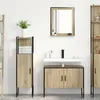 Image de Ensemble De Meubles De Salle De Bain 3 PiÃ¨ces Vidaxl ChÃªne Sonoma En Bois D'ingÃ©nierie, Miroir De Salle De Bain Vidaxl Avec ÃtagÃ¨re En ChÃªne Sonoma 50x12x60 Cm En Bois D'ingÃ©nierie