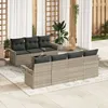 Image de vidaXL Ensemble de 8 canapÃ©s de jardin avec coussins gris clair en rotin poly