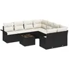 Image de Vidaxl Ensemble De CanapÃ©s De Jardin 9 PiÃ¨ces Avec Coussins Noir Poly Rattan