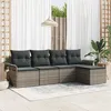 Image de Vidaxl Ensemble De CanapÃ© De Jardin 5 PiÃ¨ces Avec Coussins Gris En Poly Rotin