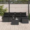 Image de Vidaxl Ensemble De CanapÃ© De Jardin 6 PiÃ¨ces Noir Poly Rotin Avec Coussins