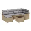 Image de Vidaxl Ensemble De CanapÃ© De Jardin 7 PiÃ¨ces Avec Coussins En Rotin Poly Noir